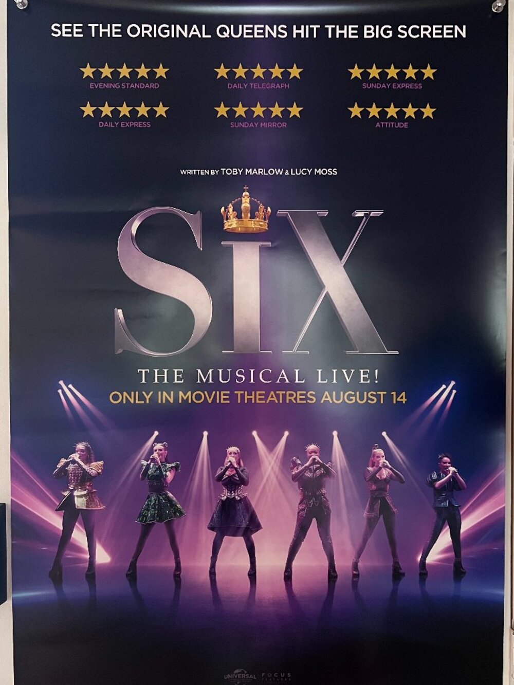 SIX THE MUSICAL LIVE! (2026) - ORIGINAL DOUBLE SIDED MOVIE POSTER